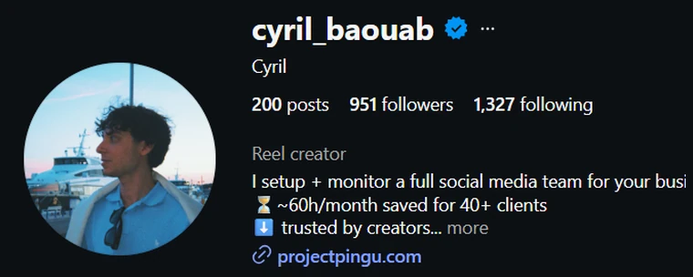 Cyril Baouab&rsquo;s Instagram profile: 951 followers, 200 posts, sets up and monitors social media teams, projectpingu.com