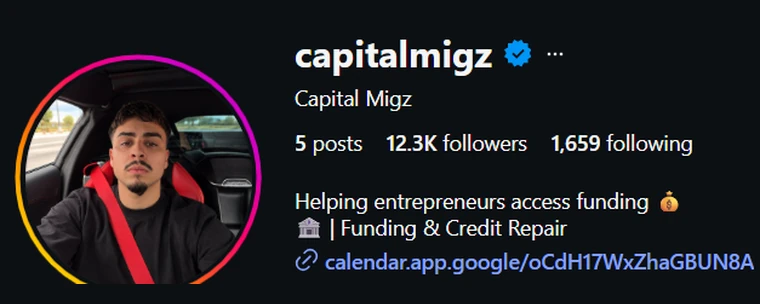 Miguel Campagne&rsquo;s Instagram profile, capitalmigz: 12.3K followers, helping entrepreneurs access funding